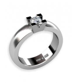 mattborstat vitguld med briljant