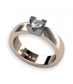 rött och vitt guld enstensring