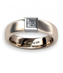 sidenmatt ring 18 k guld med diamant