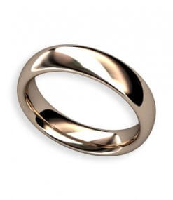 Elips handgjord slät ring i 18 k rött guld