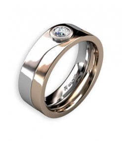 bred guldring med diamant