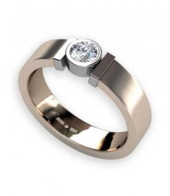 sidenmatt enstensring - fattning i vitguld