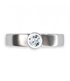 svagt svagt välvd ringskena med briljantslipad diamant
