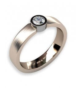 stilren enstensring i 18 k guld