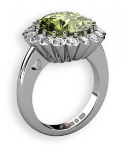 rosett ring med turmalin och diamanter