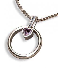 ringhållare med rosa turmalin och diamanter