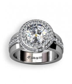 rosett ring med stor diamant