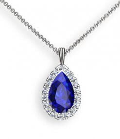 blå droppslipad safir hängsmycke