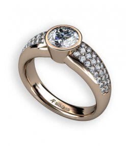 pavé infattade diamanter i rött guld