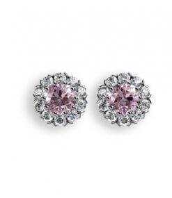 rosa spineller diamanter rosettörhänge