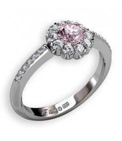Halo ring med rosa spinell