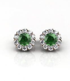 örhänge med turmaliner och diamanter