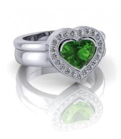 grön kromturmalin i vitguldsring