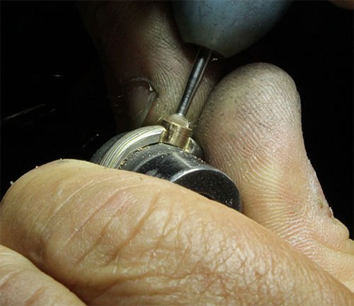 borra läge för diamant i mokume enstensring