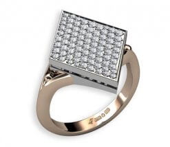 rött och vitt guld med briljantslipade diamanter