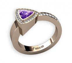 ametistring med diamanter