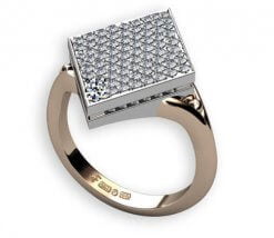 rött och vitt guld med pavéinfattade briljanter