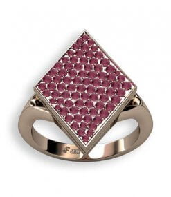 romb pavéinfattade rubiner