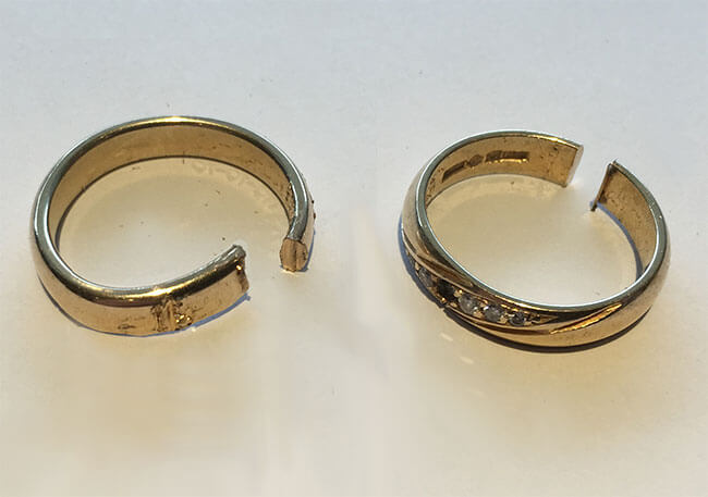 klippa loss vigselring deformerad