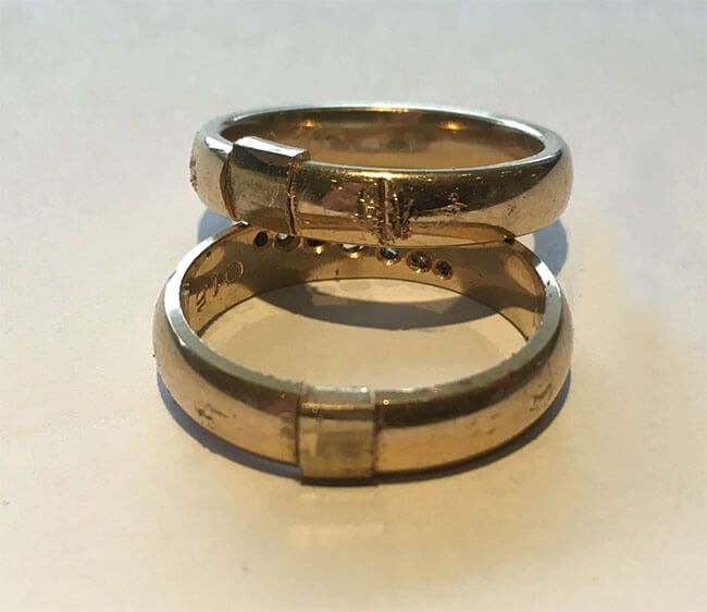 isättning av bit guldring