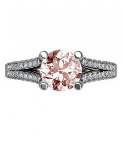 platinaring med morganit och diamanter