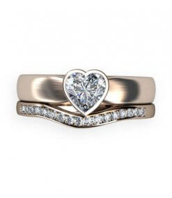 hjärtslipad diamantring samt alliansring