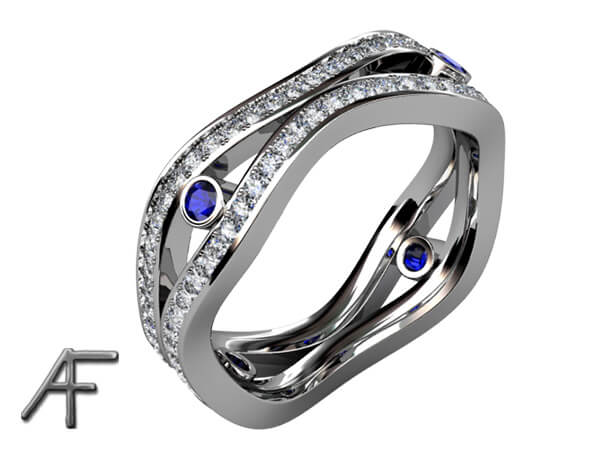 exklusiv alliansring safirer