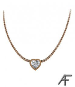 diamanthjärta i 18 k rött guld