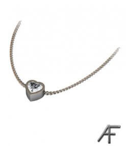 diamanthjärta i 18 k vitguld