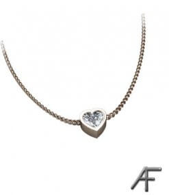 hängsmycke med hjärtslipad diamant