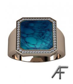 klackring med blå lapis och diamanter