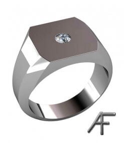 klackring i vitguld med diamant