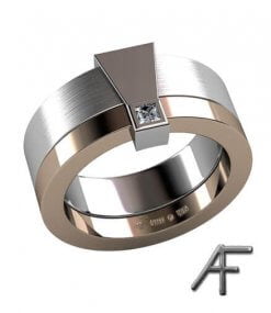 matt vitguld med prinsess slipad diamant