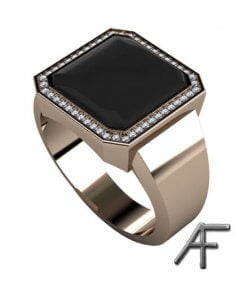 klackring med onyx och diamanter