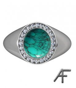 vitguldsklackring turkos