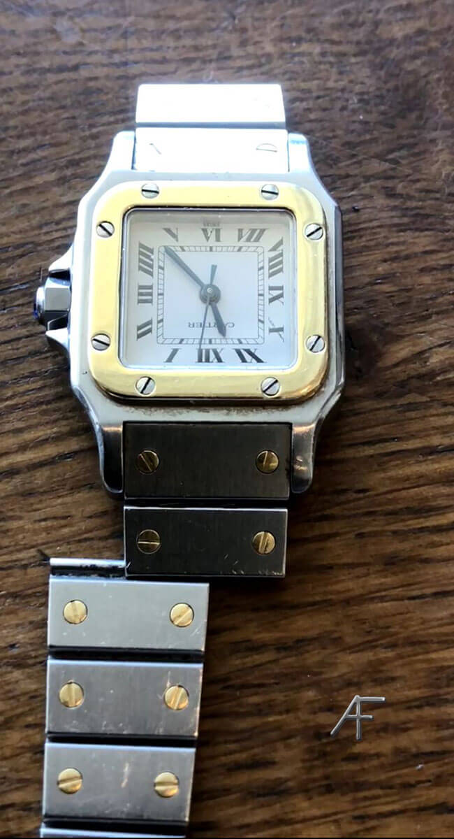 Cartier Santos med slitet armband