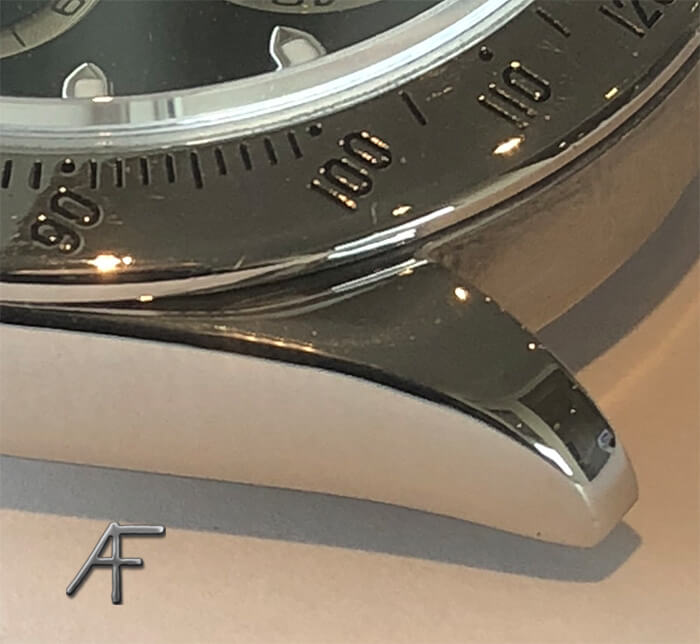 närbild av åtgärdat slagmärke Daytona