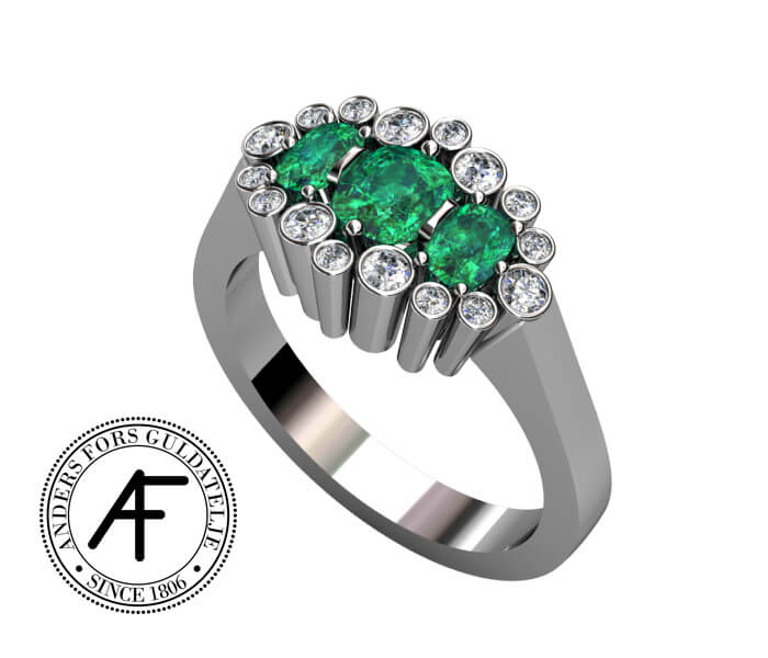 skiss av smaragdring